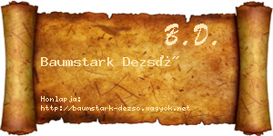 Baumstark Dezső névjegykártya