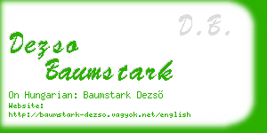 dezso baumstark business card